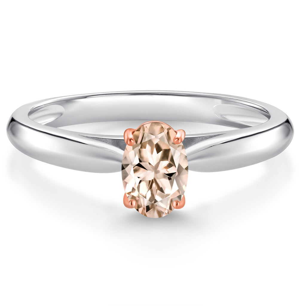 Morganite - October_8_Ring in 10K Two Tone Gold