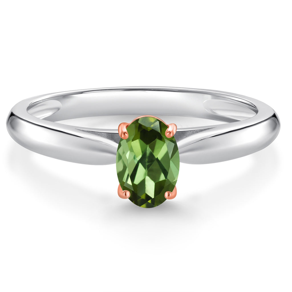 Green Tourmaline - October_9_Ring in 10K Two Tone Gold