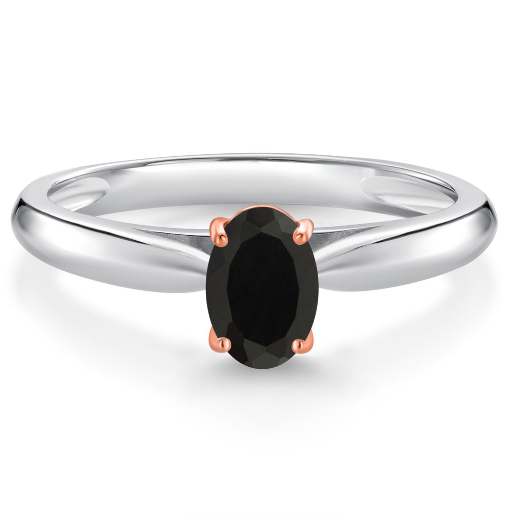 Onyx - December_9_Ring in 925 Sterling Silver and Rose Gold