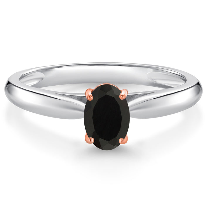 Onyx - December_5_Ring in 925 Sterling Silver and Rose Gold