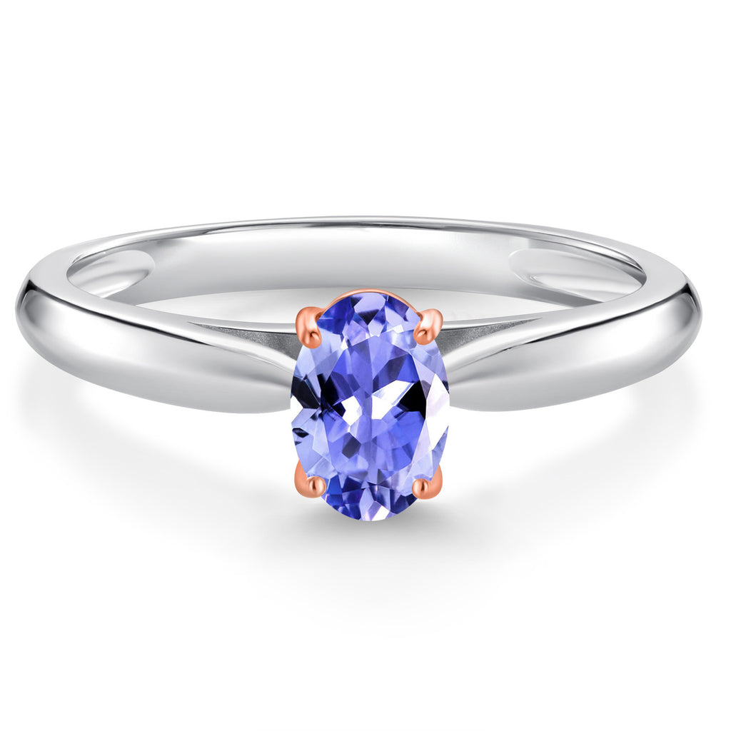 Tanzanite - December_7_Ring in 925 Sterling Silver and Rose Gold
