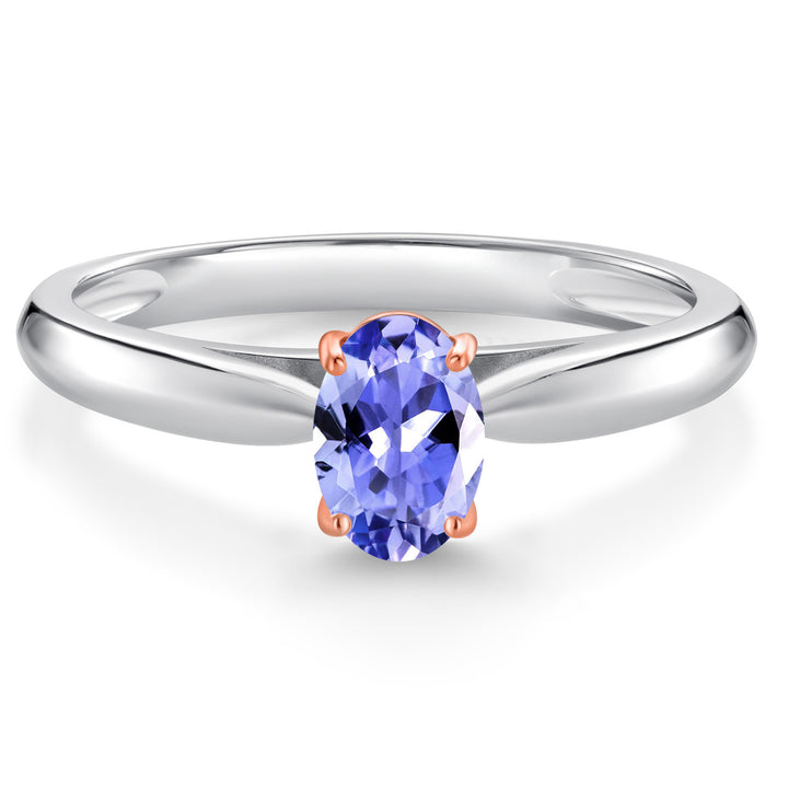 Tanzanite - December_5_Ring in 925 Sterling Silver and Rose Gold