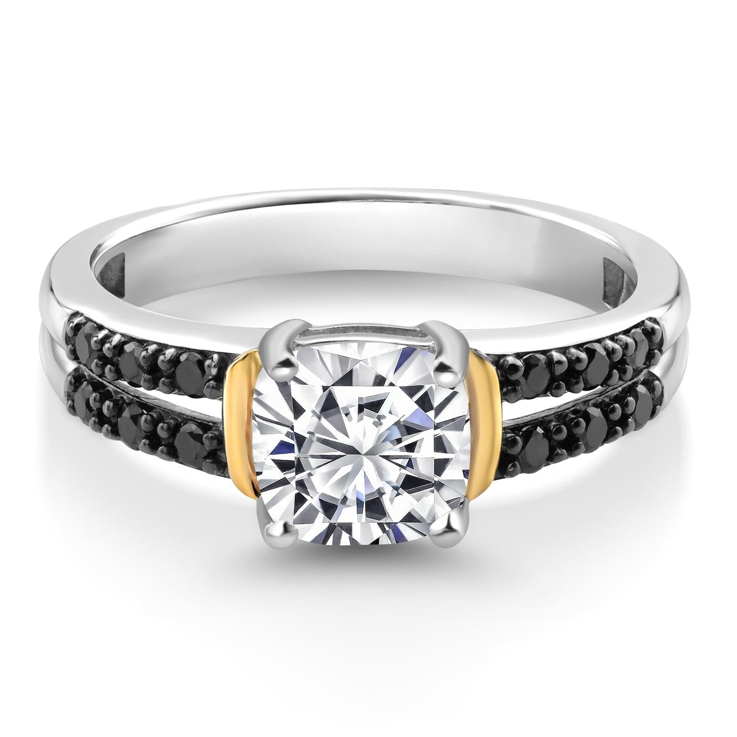 Ring in 925 Sterling Silver and 10K Yellow Gold