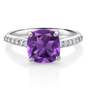 Amethyst - February_5_Ring in 10K White Gold