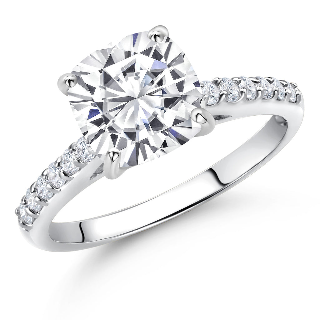 White Moissanite - April_Ring in 10K White Gold