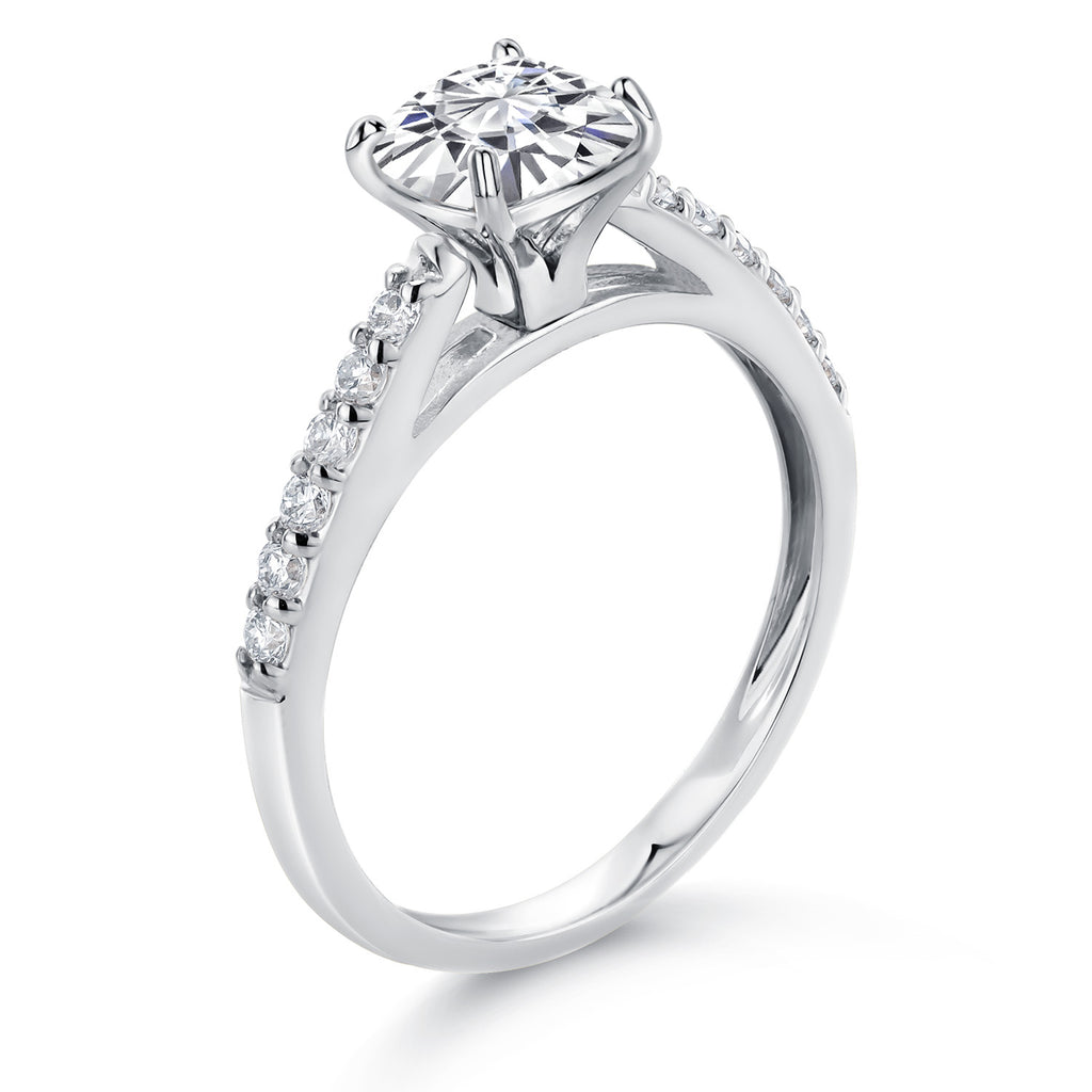 White Moissanite - April_Ring in 10K White Gold