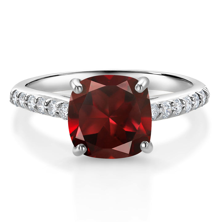 Garnet - January_5_Ring in 10K White Gold