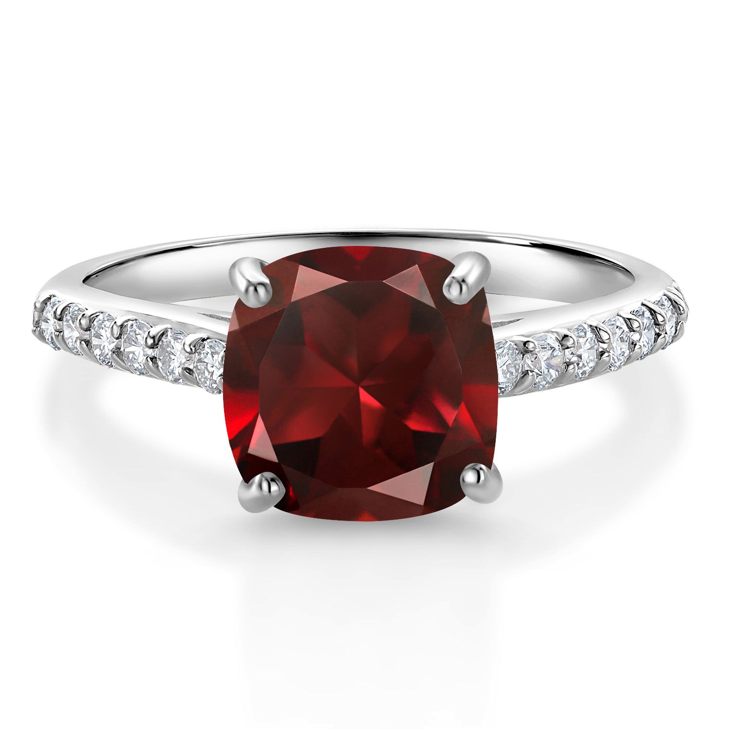 Garnet - January_6_Ring in 10K White Gold