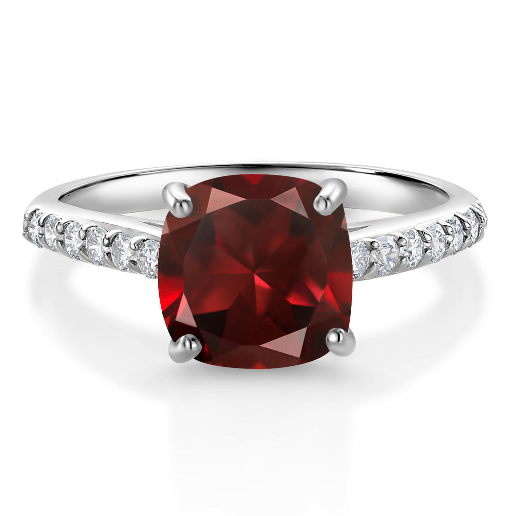 Garnet - January_9_Ring in 10K White Gold