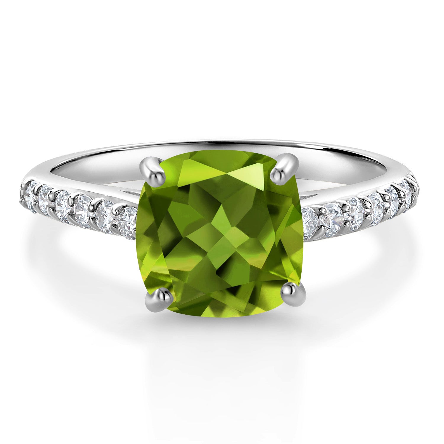Peridot - August_5_Ring in 10K White Gold