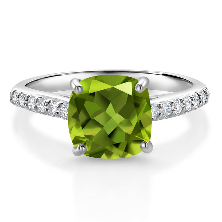Peridot - August_6_Ring in 10K White Gold