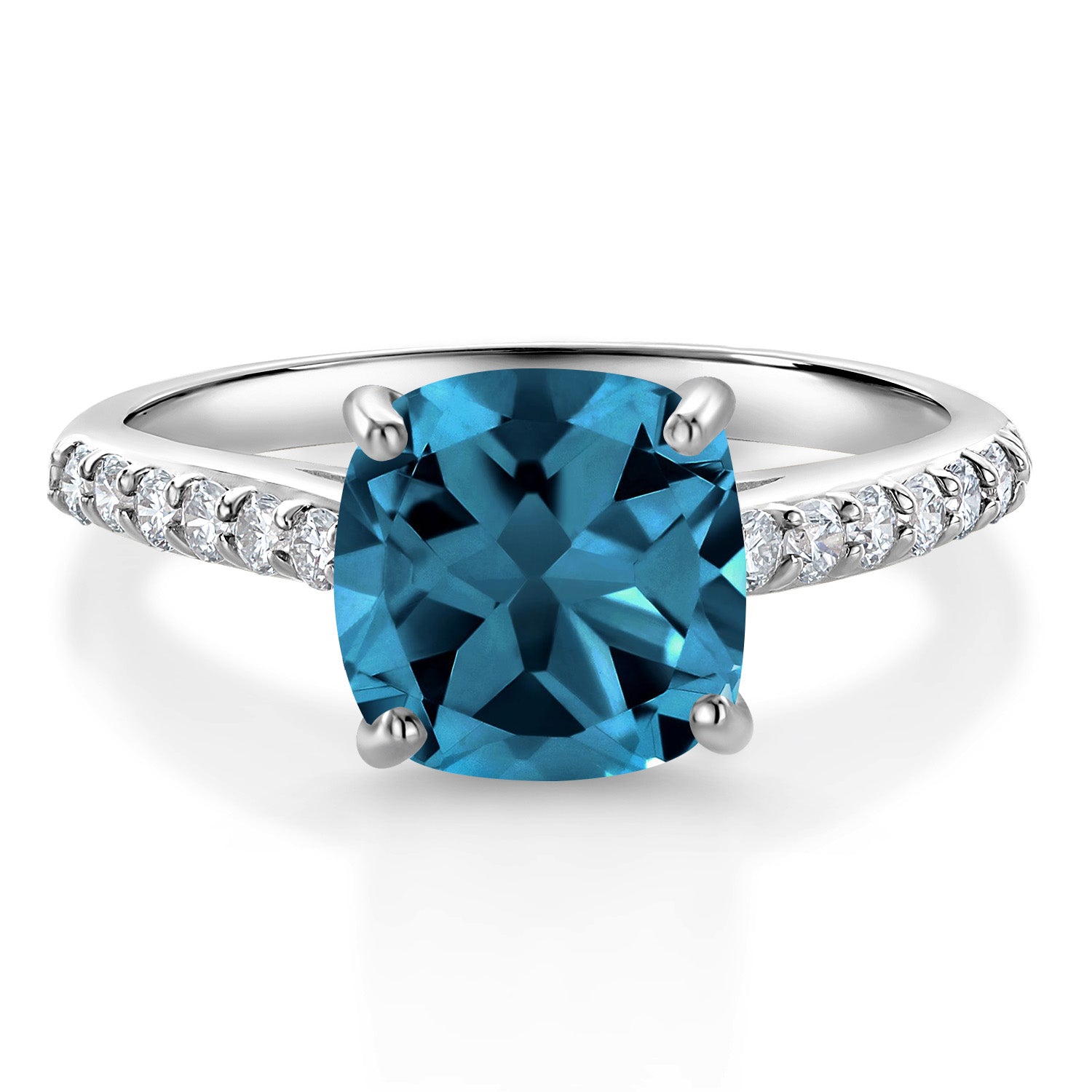 London Blue Topaz - November_5_Ring in 10K White Gold