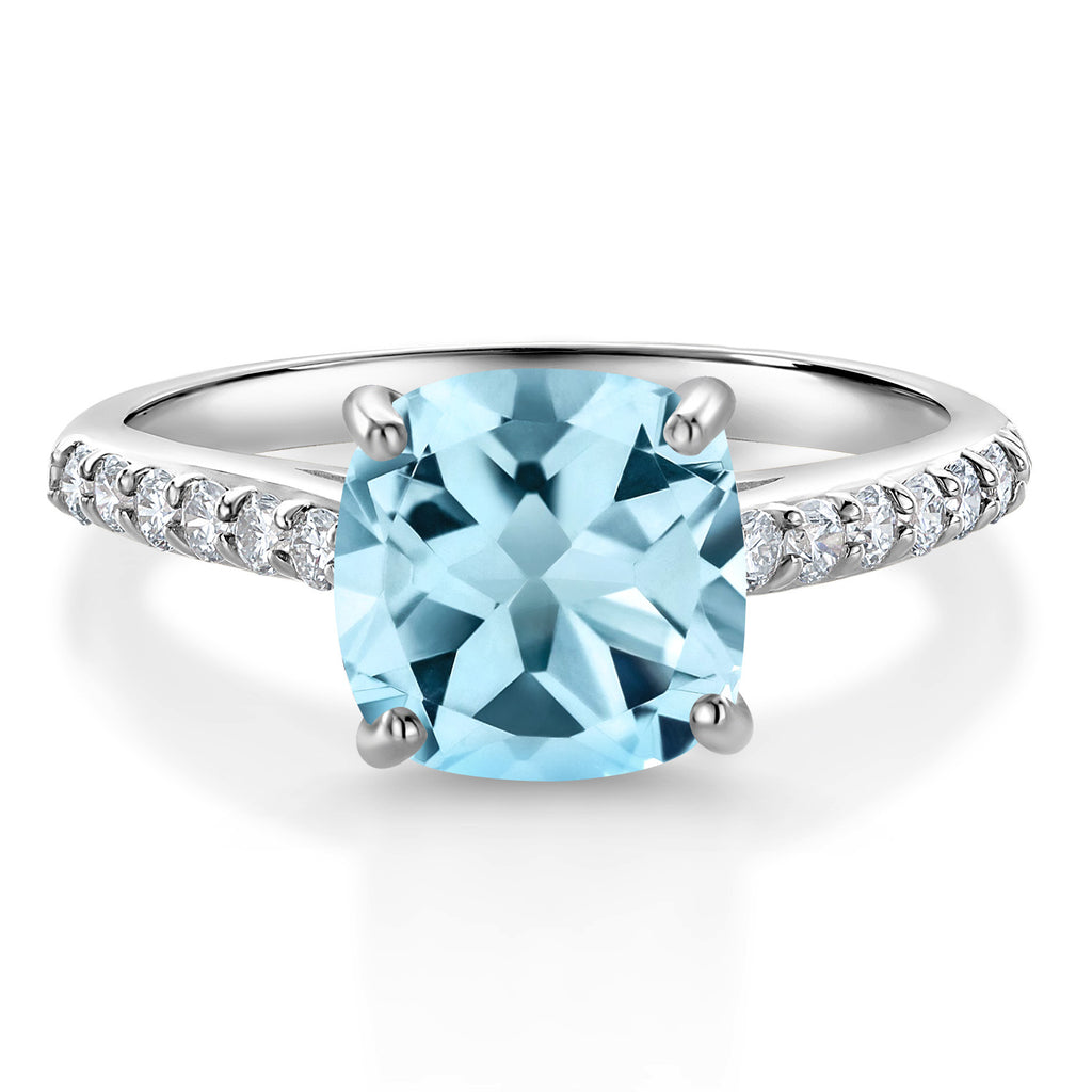 Sky Blue Topaz - November_9_Ring in 10K White Gold