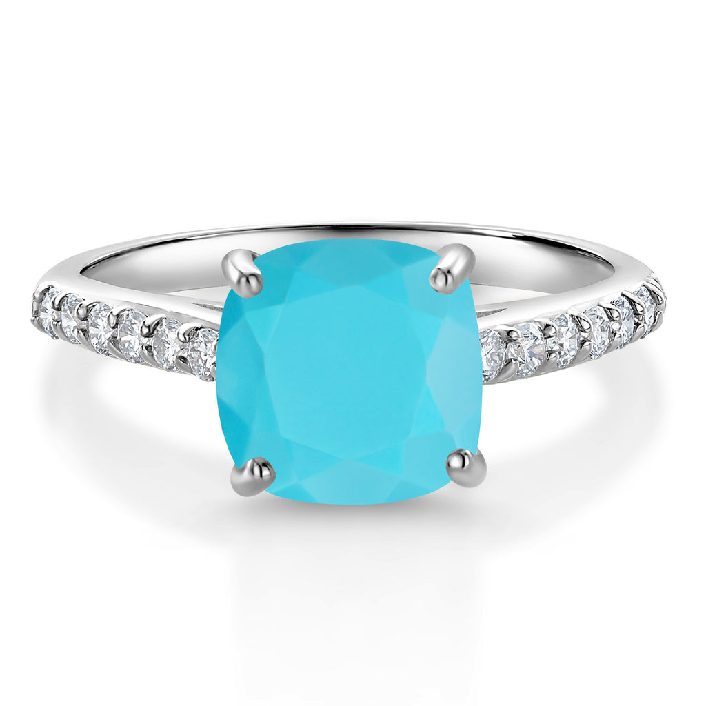 Turquoise_9_Ring in 10K White Gold