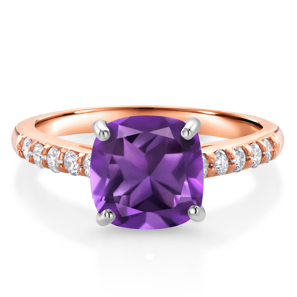 Amethyst - February_9_Ring in 10K Two Tone Gold