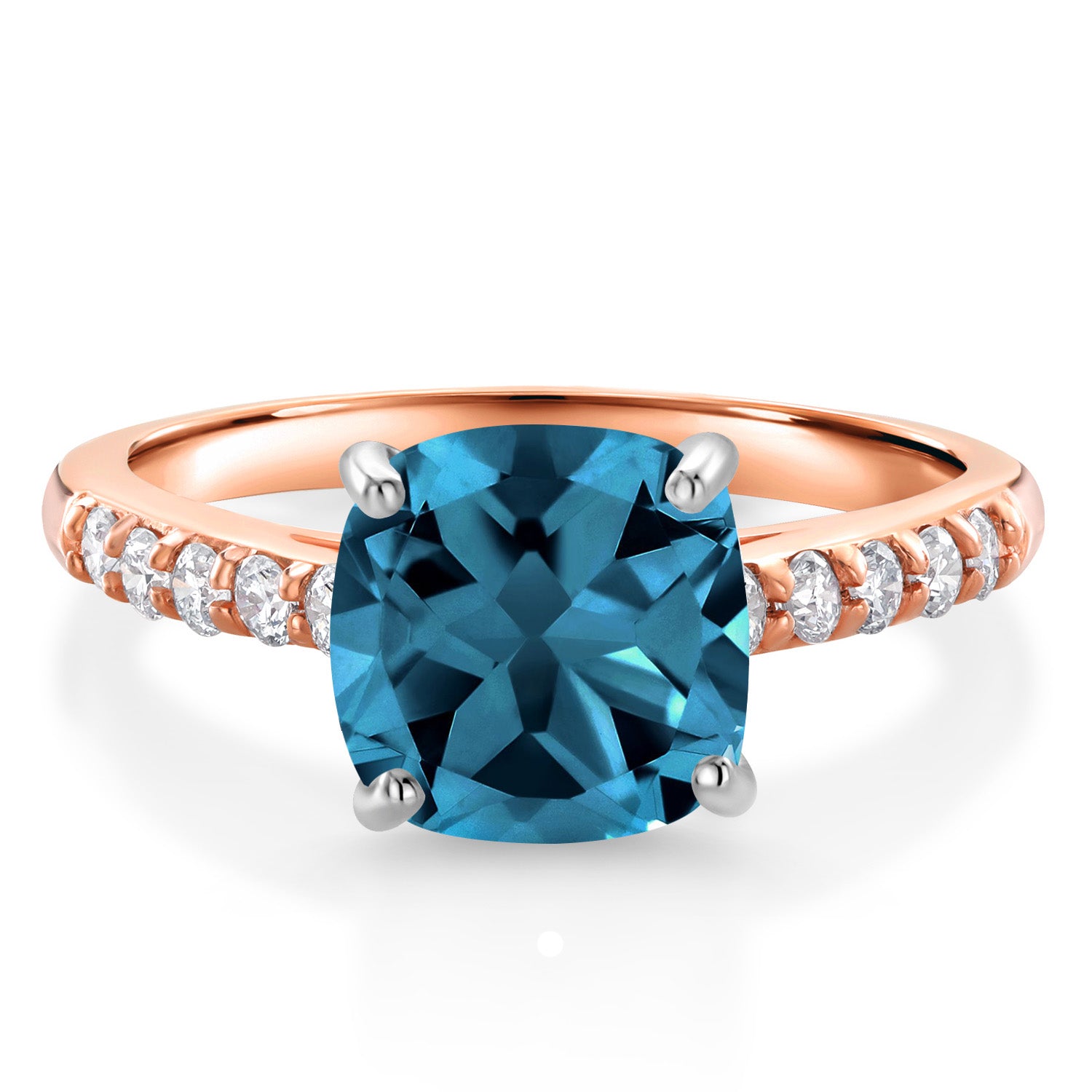 London Blue Topaz - November_7_Ring in 10K Two Tone Gold