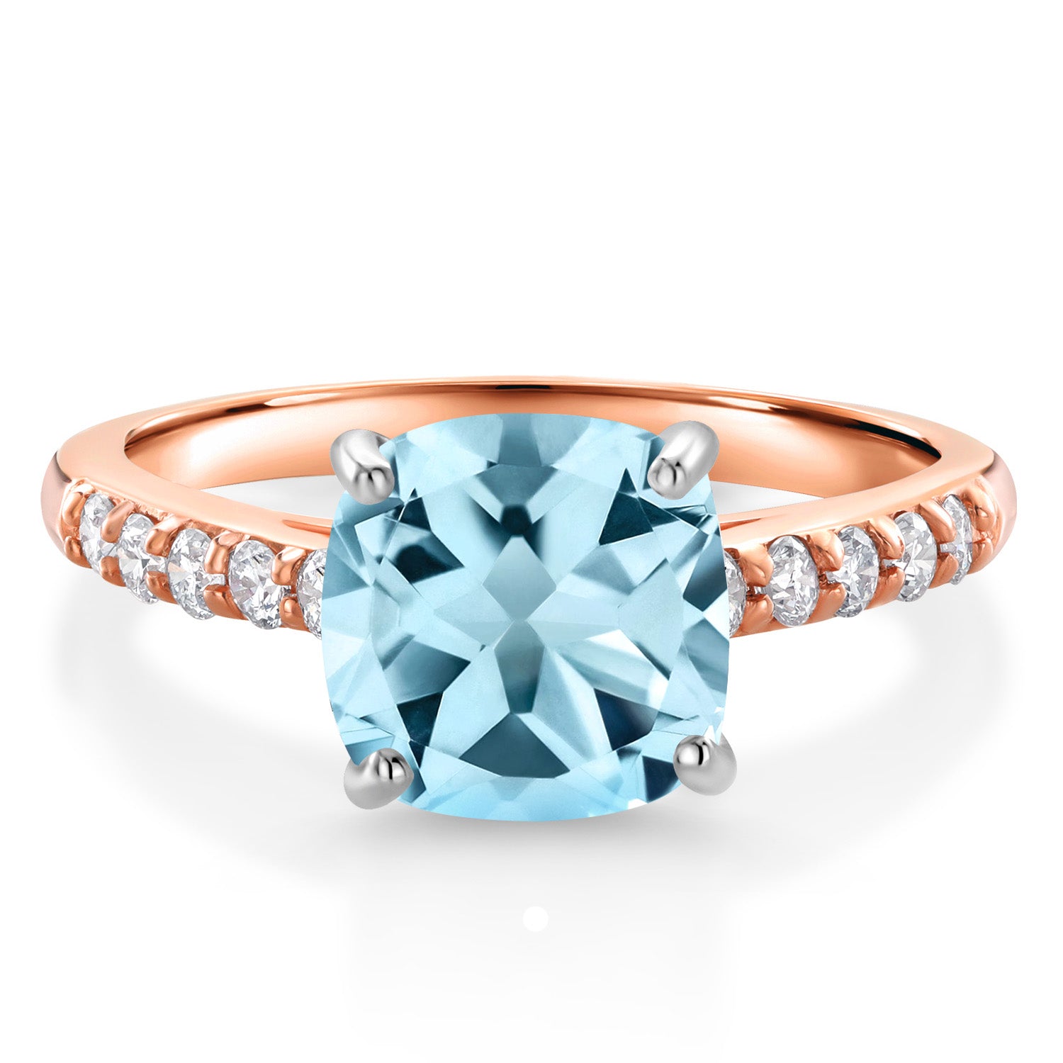 Sky Blue Topaz - November_7_Ring in 10K Two Tone Gold