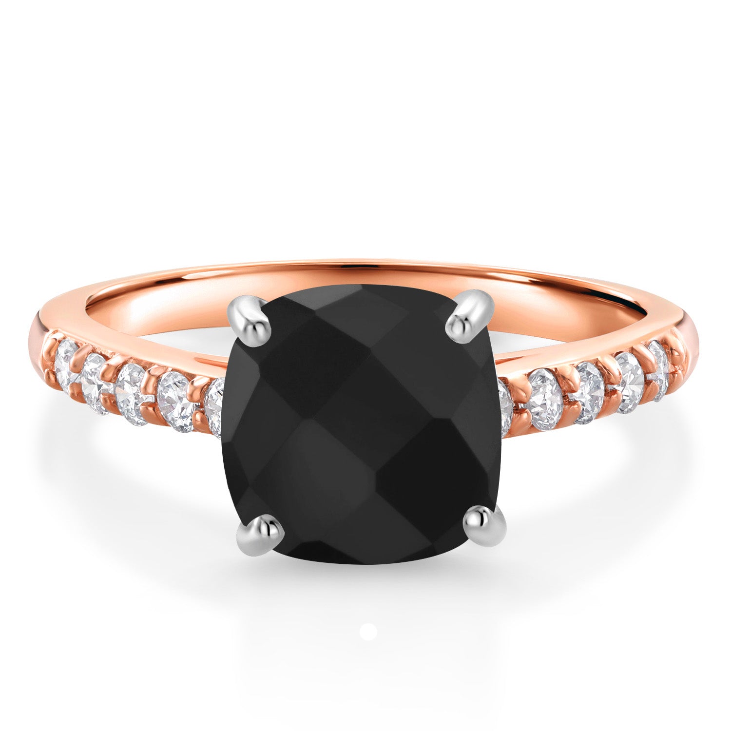 Onyx-Checkerboard - December_6_Ring in 10K Two Tone Gold