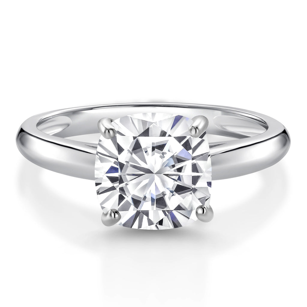 White Moissanite - April_6_Ring in 10K White Gold