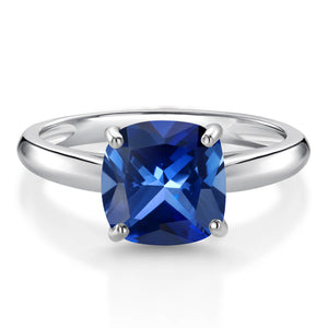 Blue Created Sapphire - September_5_Ring in 10K White Gold