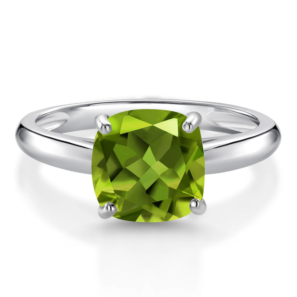 Peridot - August_9_Ring in 10K White Gold