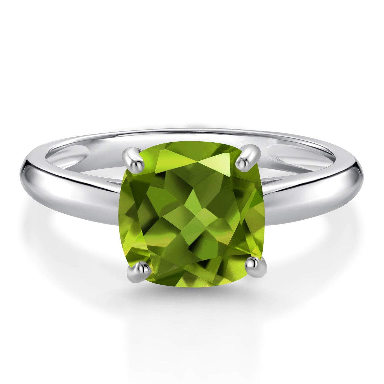 Peridot - August_6_Ring in 10K White Gold