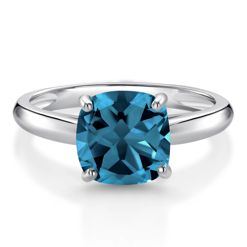 London Blue Topaz - November_9_Ring in 10K White Gold