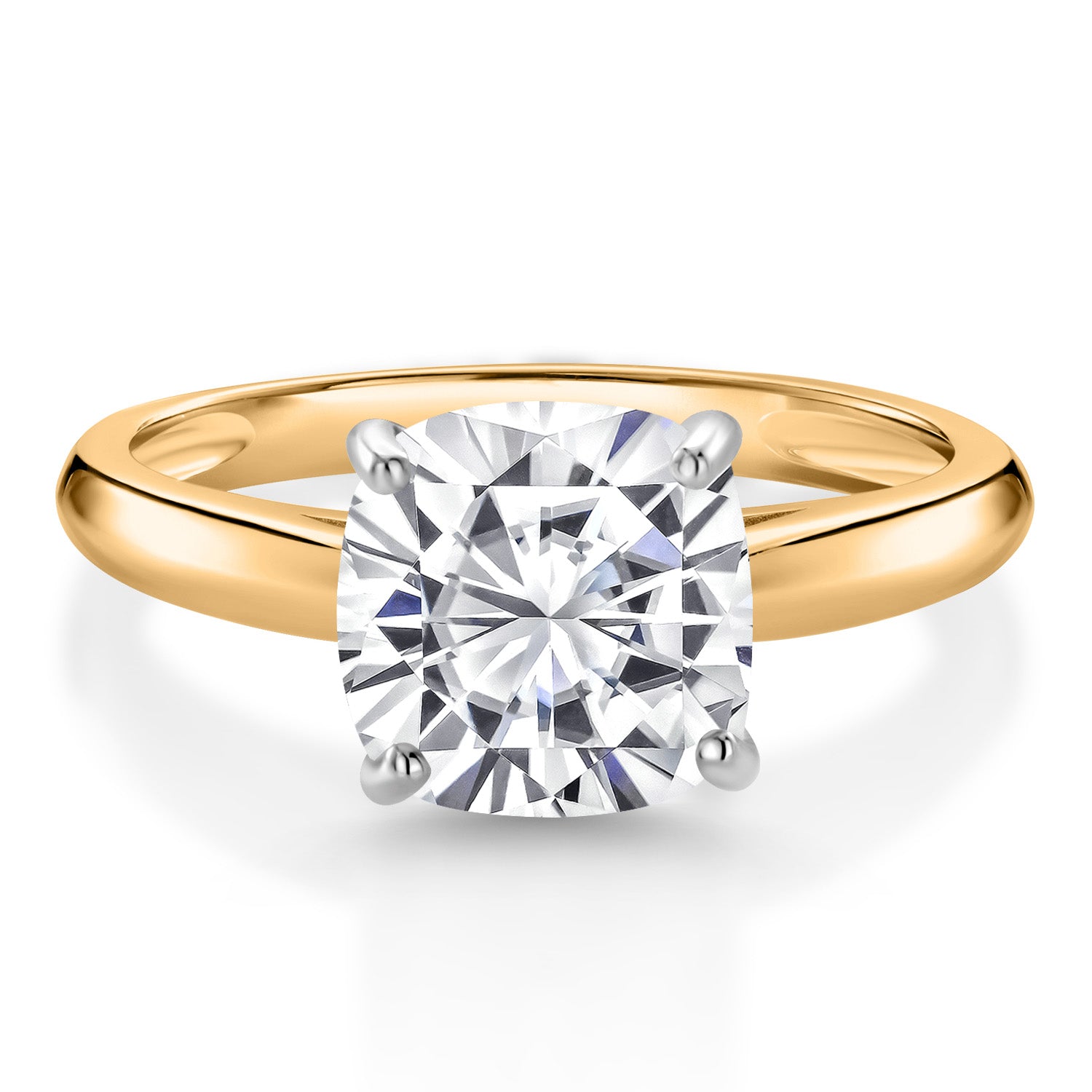 Moissanite - April_7_Ring in 10K Two Tone Gold