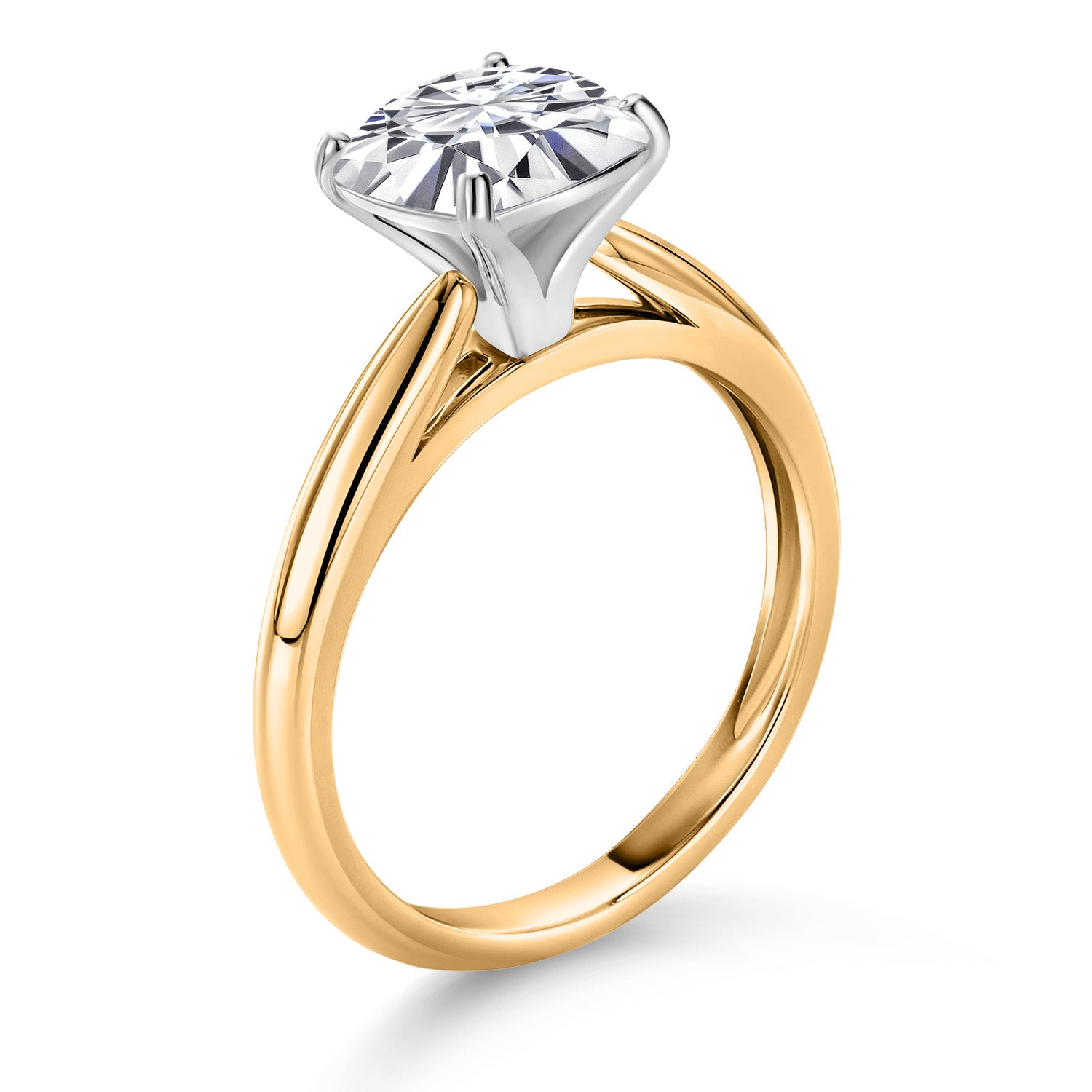 Moissanite - April_7_Ring in 10K Two Tone Gold