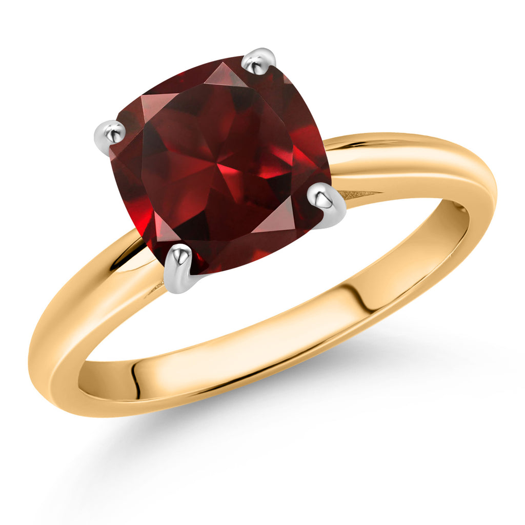 Garnet - January_5_Ring in 10K Two Tone Gold