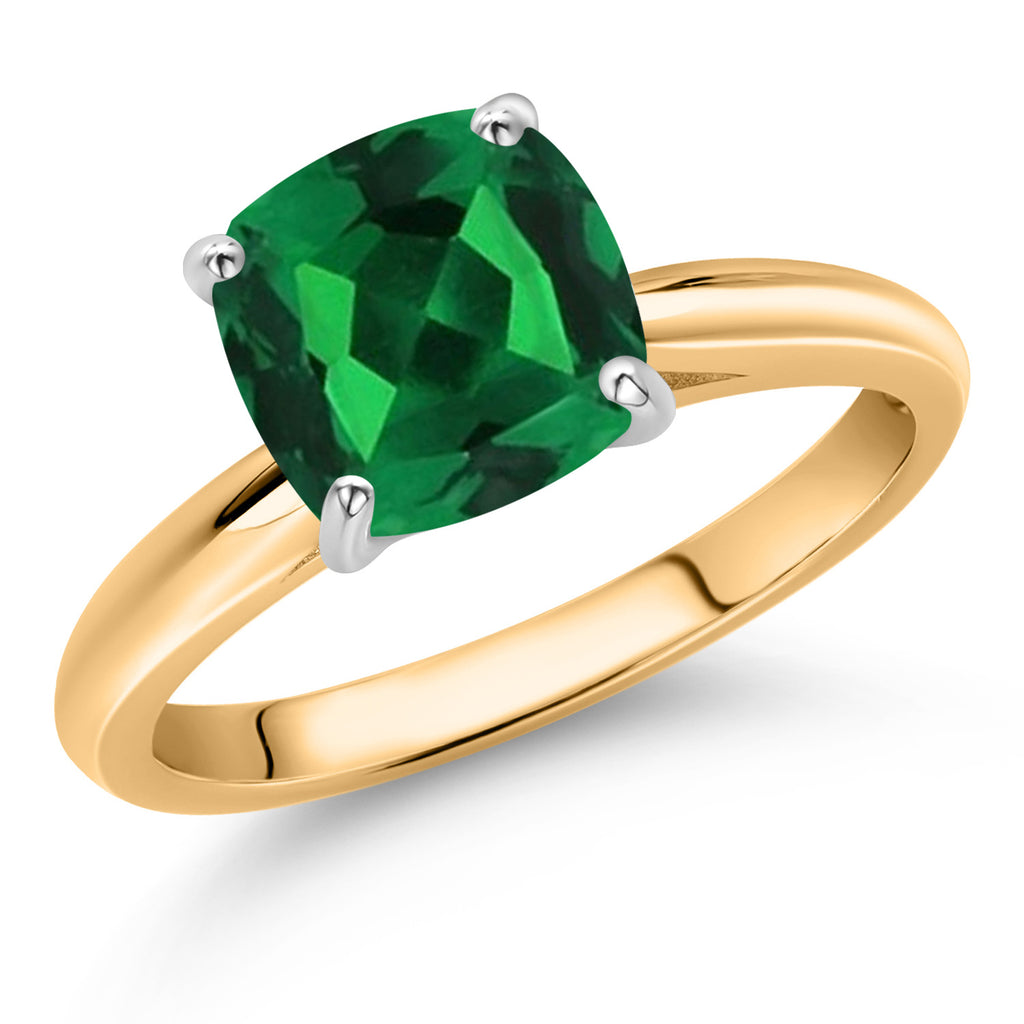 Nano Emerald - May_7_Ring in 10K Two Tone Gold