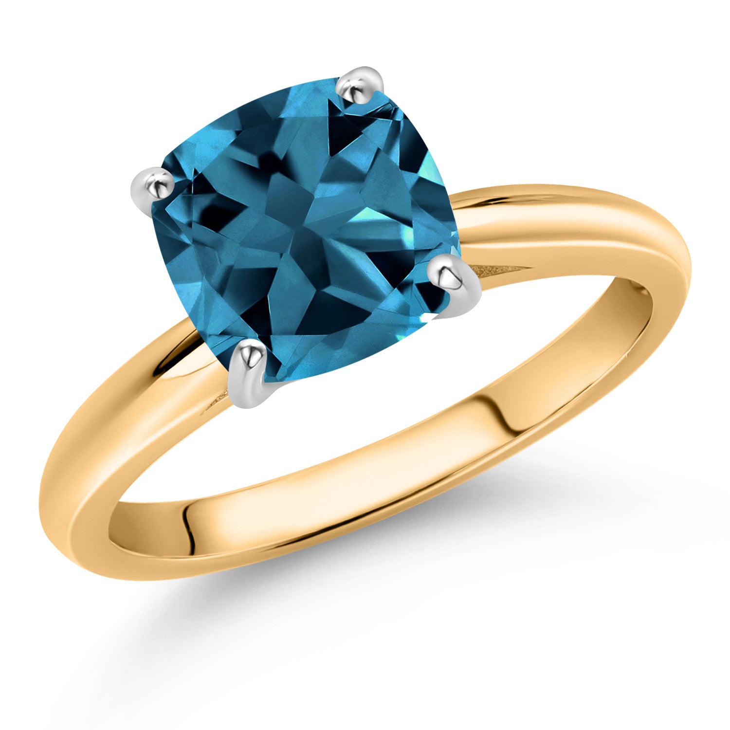 London Blue Topaz - November_8_Ring in 10K Two Tone Gold