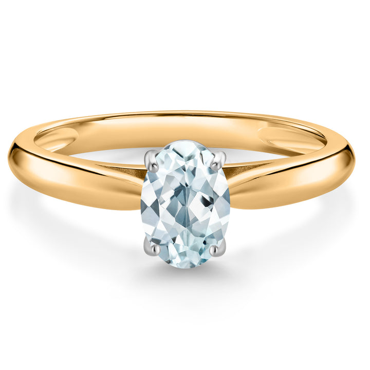 Aquamarine_5_Ring in 10K Two Tone Gold