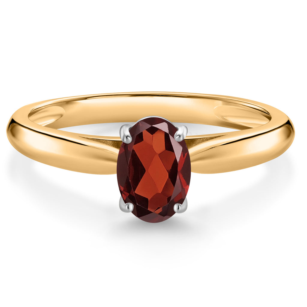 Garnet_7_Ring in 10K Two Tone Gold