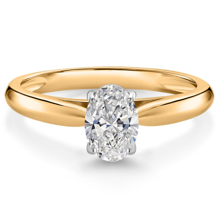 10K Yellow Gold IGI Certified Lab Grown Diamond Solitaire Engagement Ring For Women | 1 Ct Oval | F-G Color | VS1 Clarity | Available In Size 5 to 9