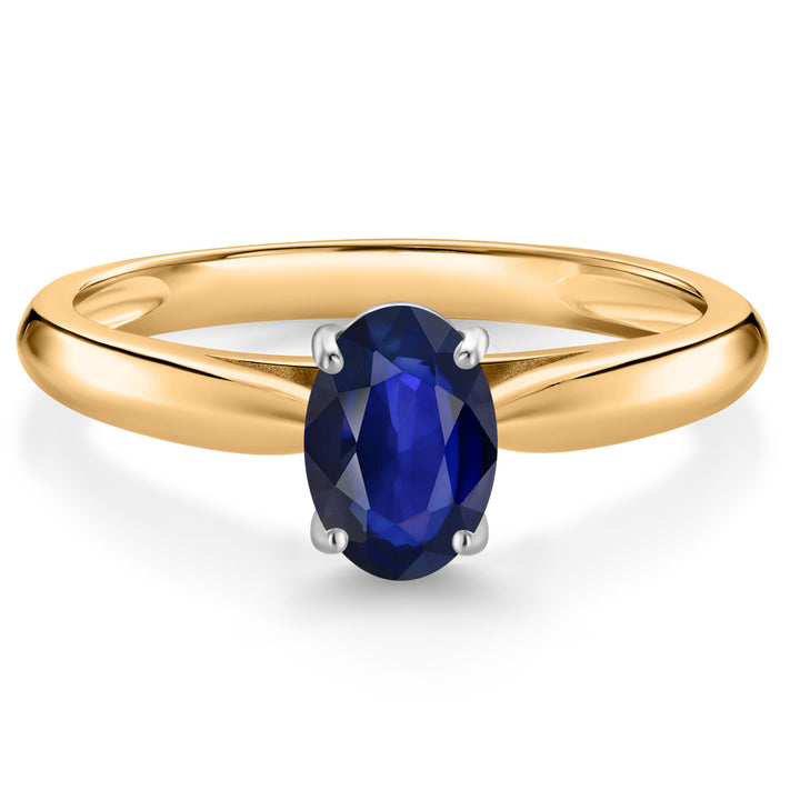 Blue Sapphire_5_Ring in 10K Two Tone Gold