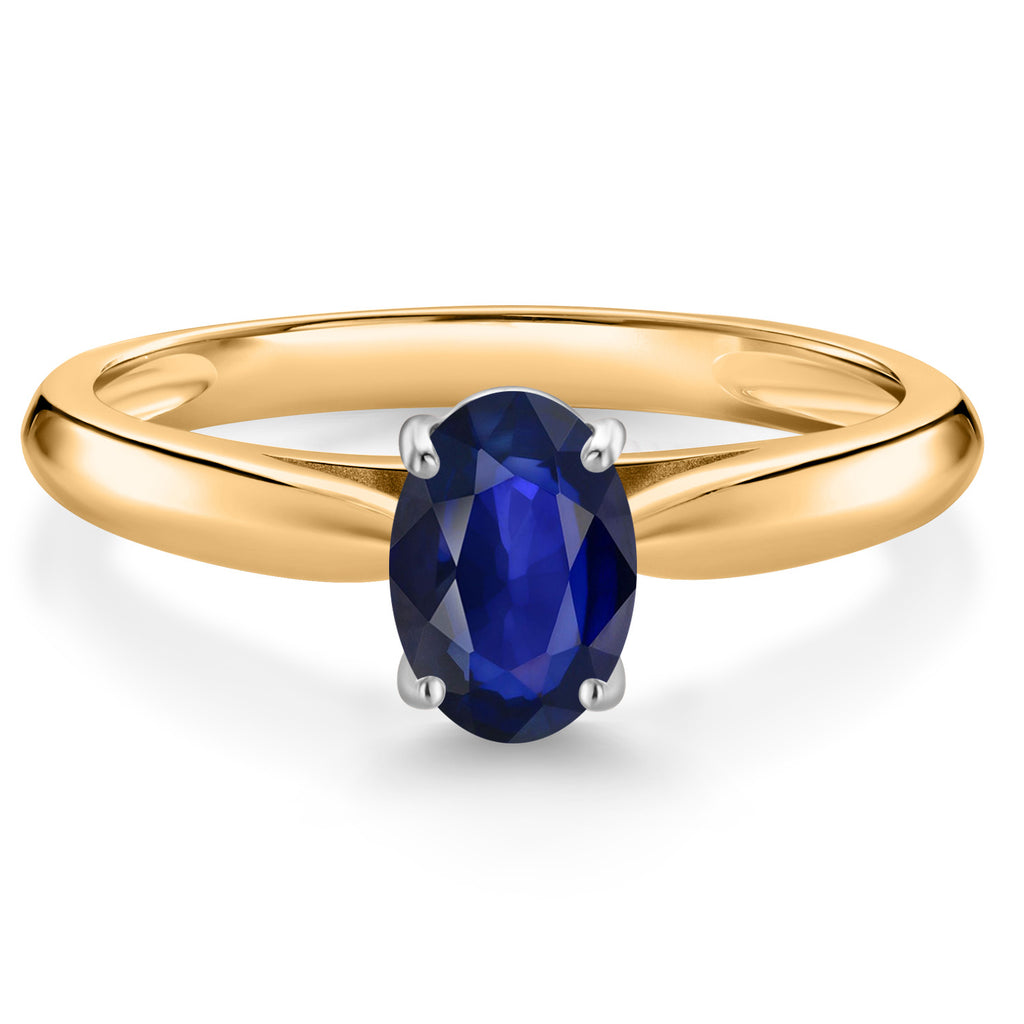 Blue Sapphire_8_Ring in 10K Two Tone Gold