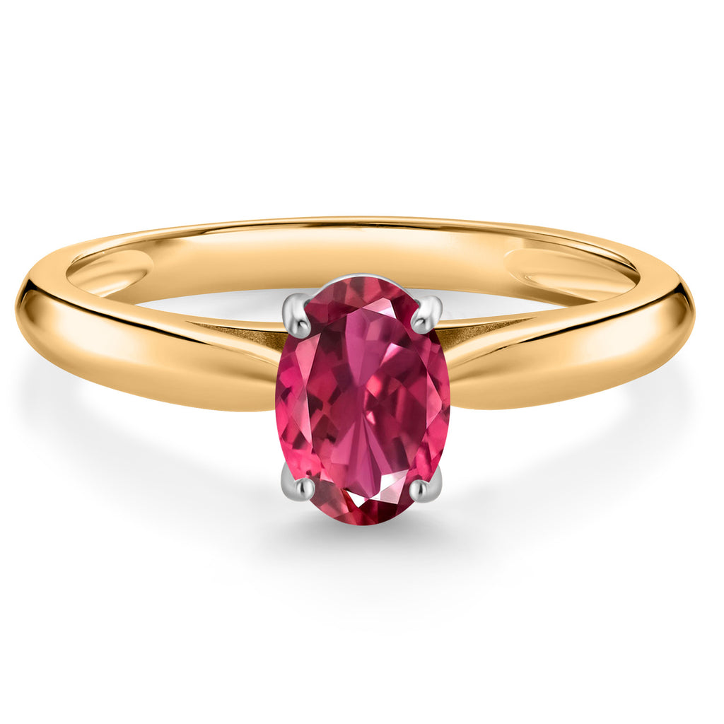 Pink Tourmaline_5_Ring in 10K Two Tone Gold