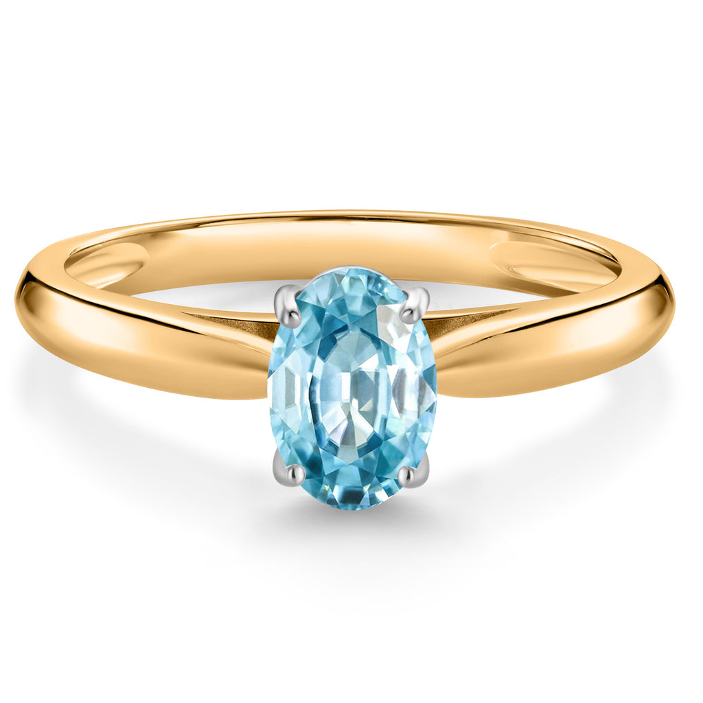Blue Zircon_7_Ring in 10K Two Tone Gold