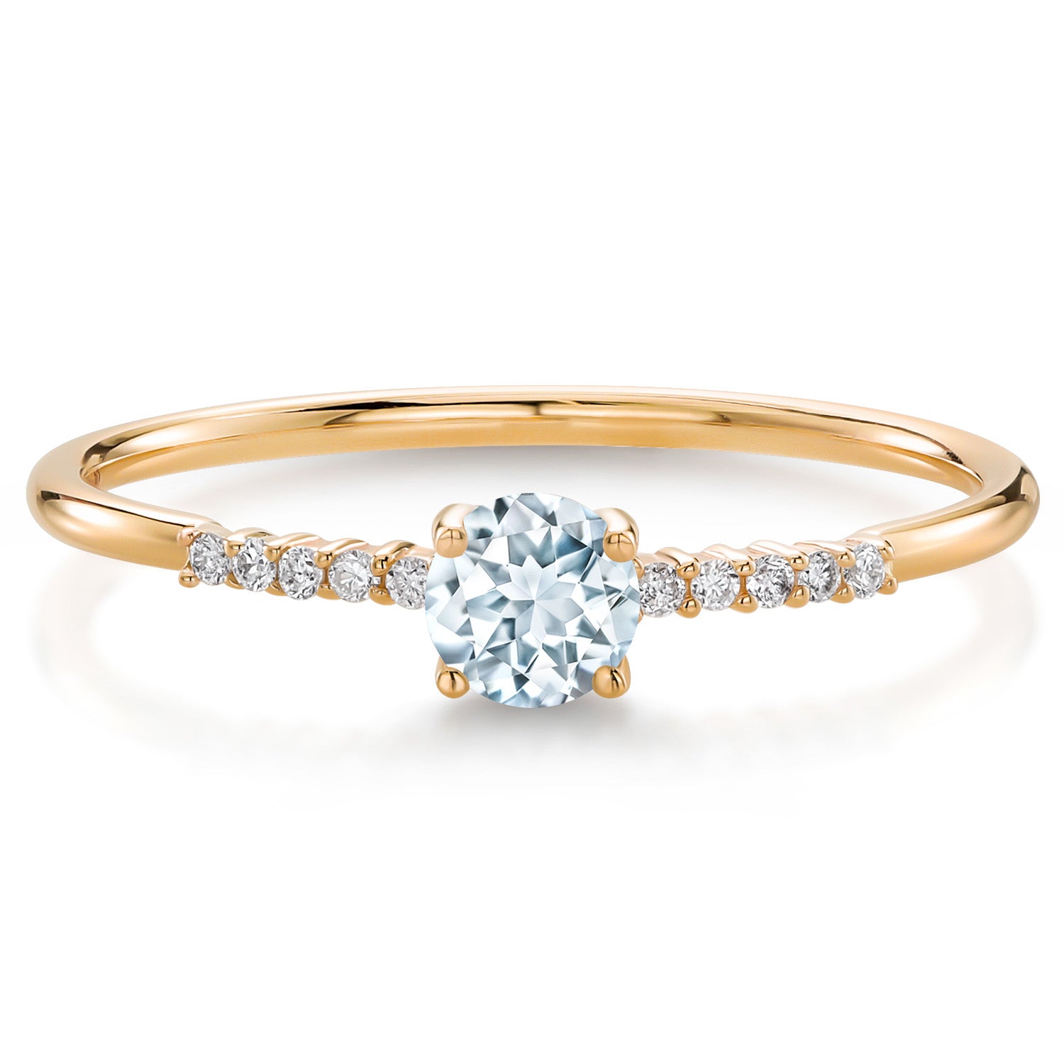 Aquamarine - March_8_Ring in 10K Yellow Gold