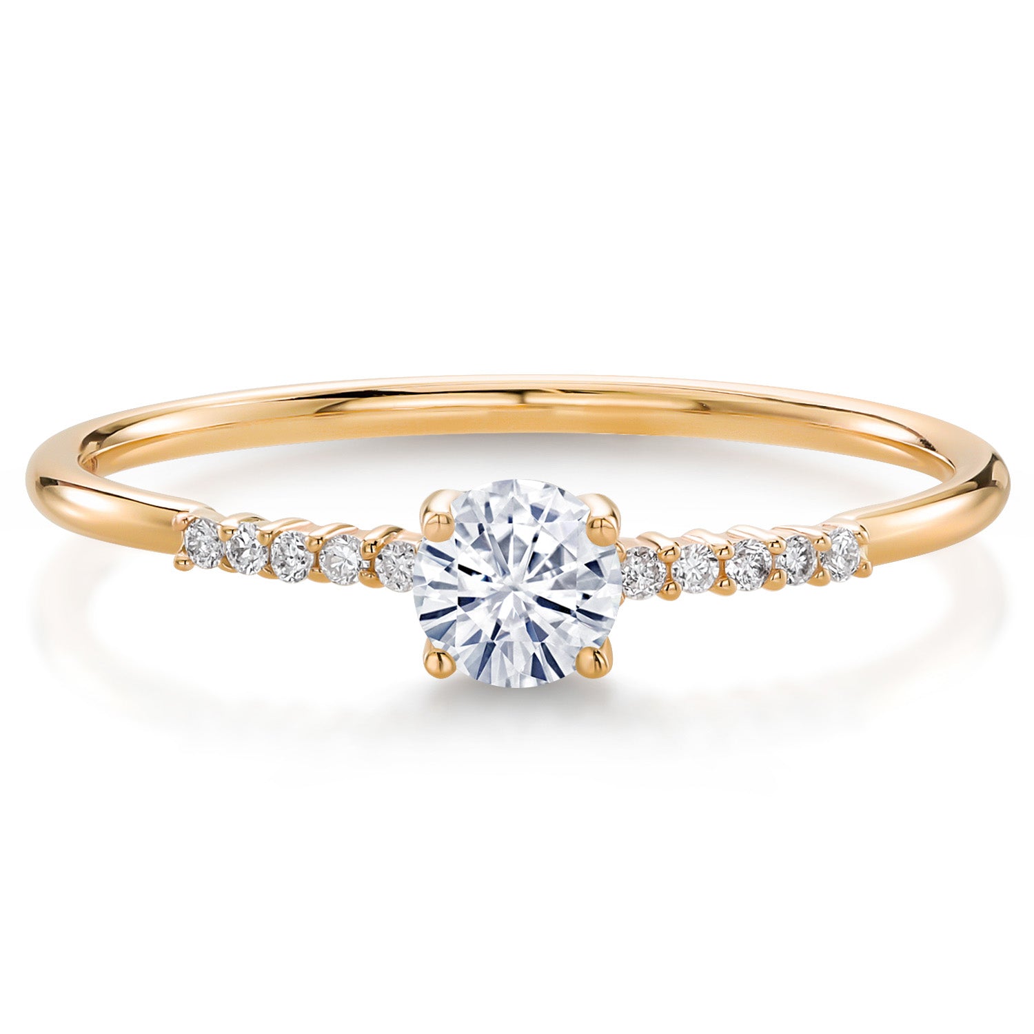White Moissanite - April_7_Ring in 10K Yellow Gold