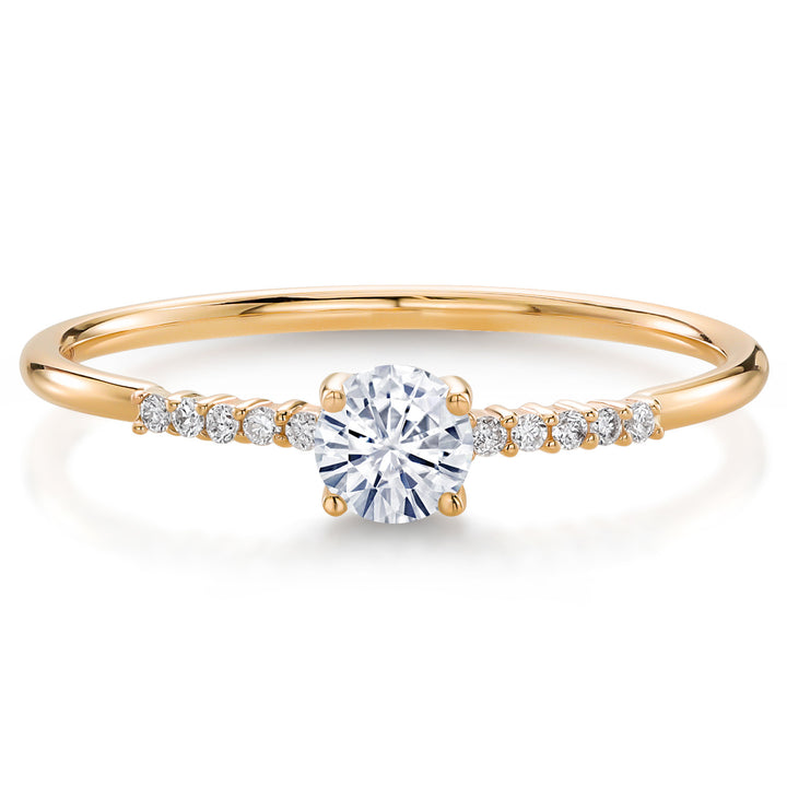 White Moissanite - April_5_Ring in 10K Yellow Gold