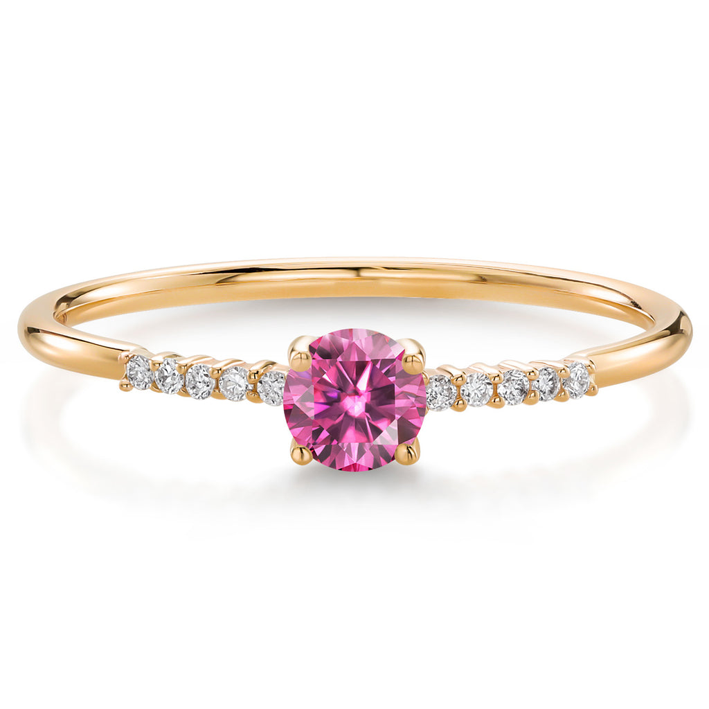 Pink Moissanite - April_8_Ring in 10K Yellow Gold