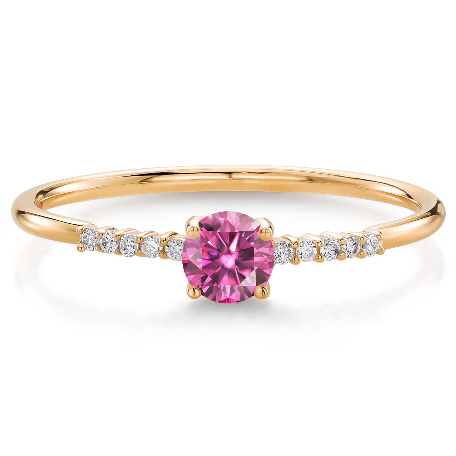 Pink Moissanite - April_7_Ring in 10K Yellow Gold