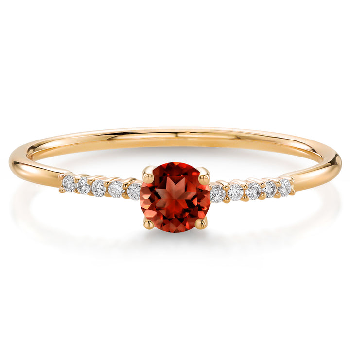 Garnet_5_Ring in 10K Yellow Gold