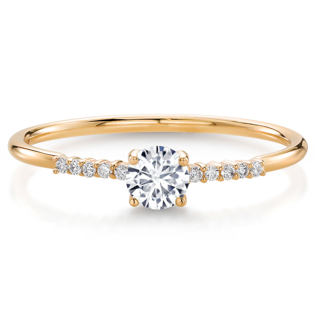 White Lab Grown Diamond - April_6_Ring in 10K Yellow Gold