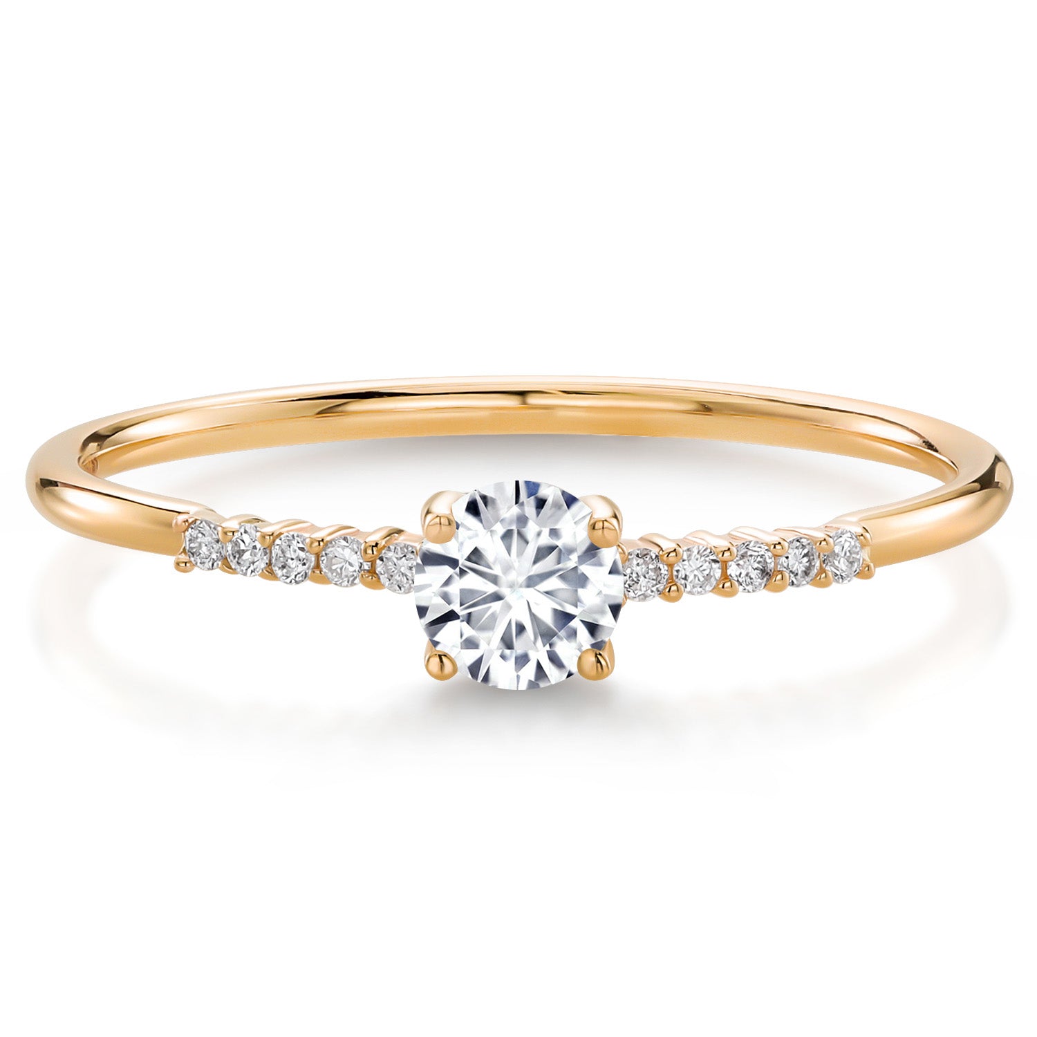 White Lab Grown Diamond - April_7_Ring in 10K Yellow Gold