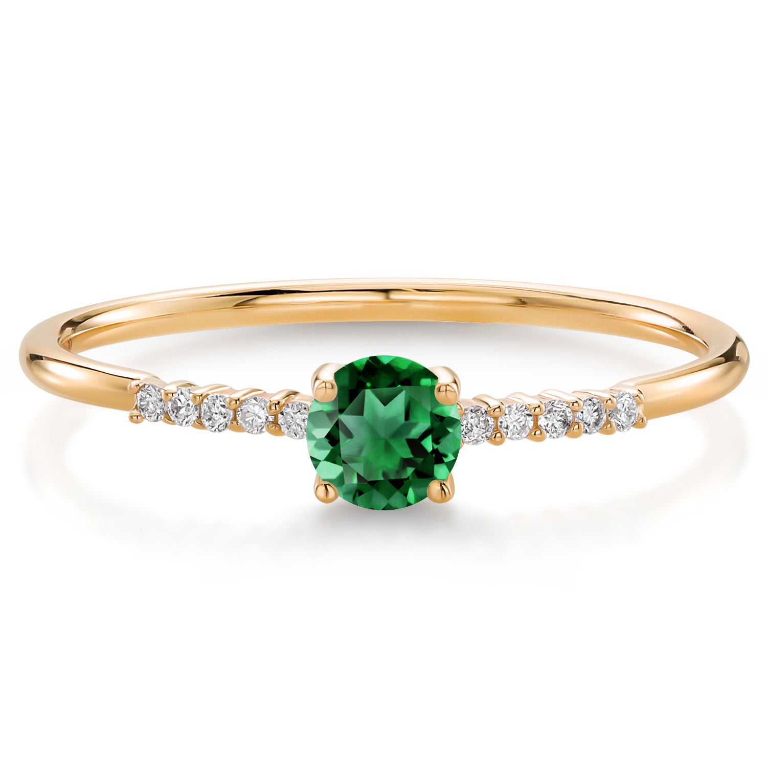 Nano Emerald - May_8_Ring in 10K Yellow Gold