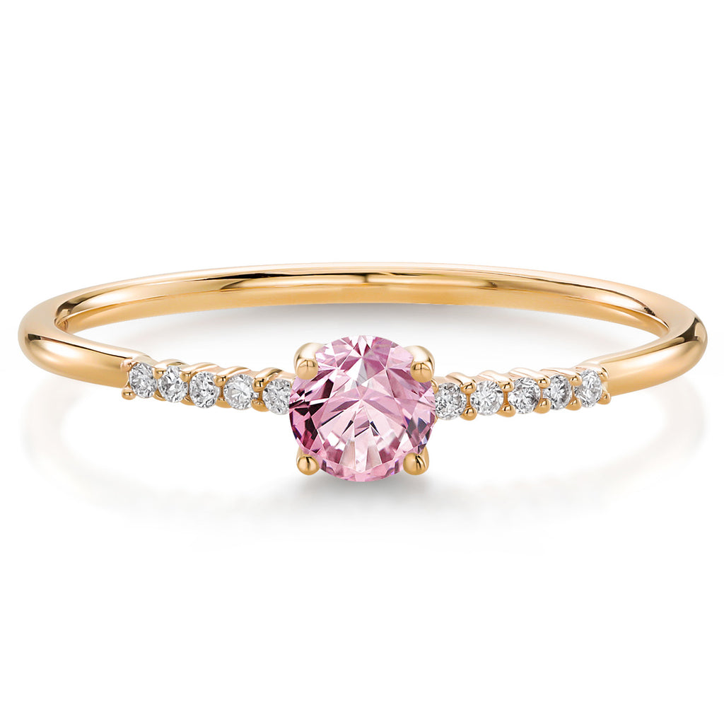 Pink Lab Grown Diamond_9_Ring in 10K Yellow Gold