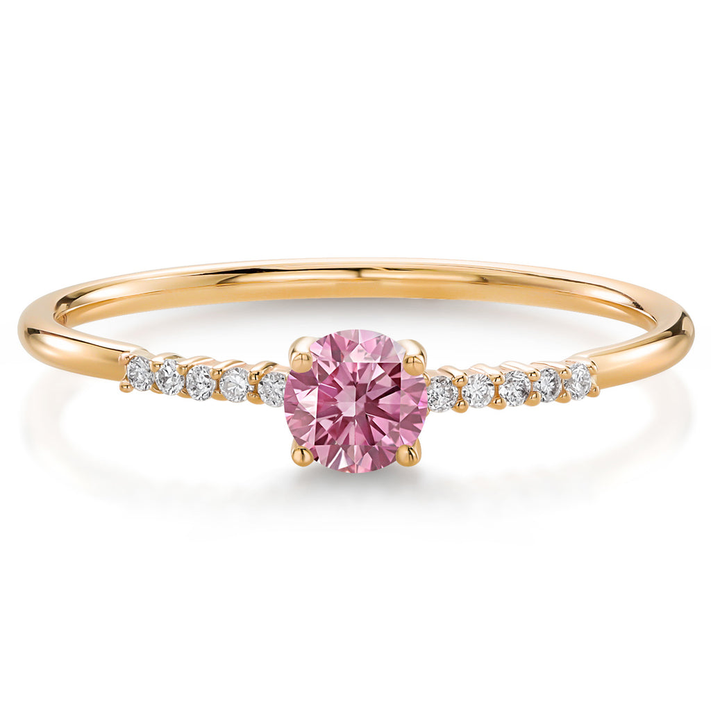 Pink Lab Grown Diamond - April_5_Ring in 10K Yellow Gold